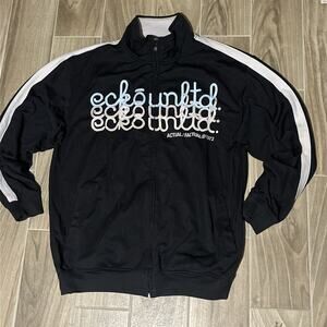 ECKO Unlimited Embroidered Black Zip-Up Retro‎ Jacket Size Men’s Large